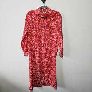 Vintage 1970s Pave De Paris Maxi Dress ILGWU Union Label Floral Prairie Size 8 M